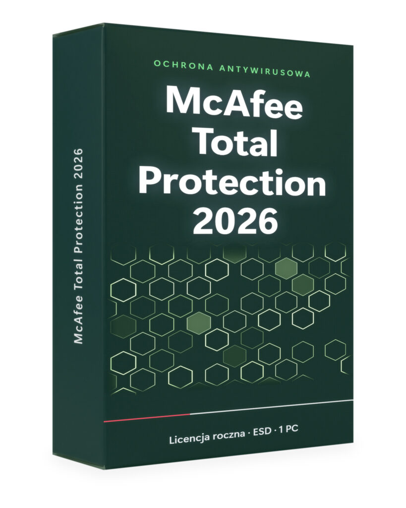 McAfee Total Protection 2026 1 rok / 1 PC - Windows - licencja ESD - Antywirusy | Licencjapro.pl