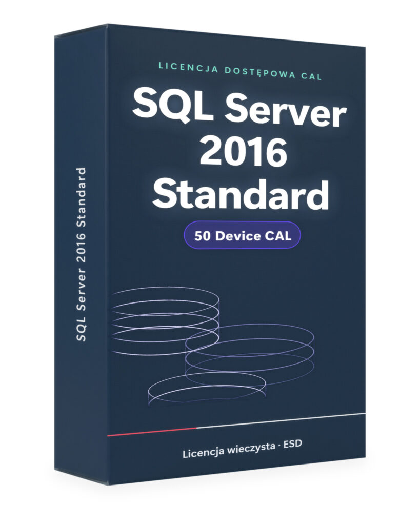 Microsoft SQL Server 2016 Standard 50 Device CAL - licencja cyfrowa - SQL 2016 | Licencjapro.pl