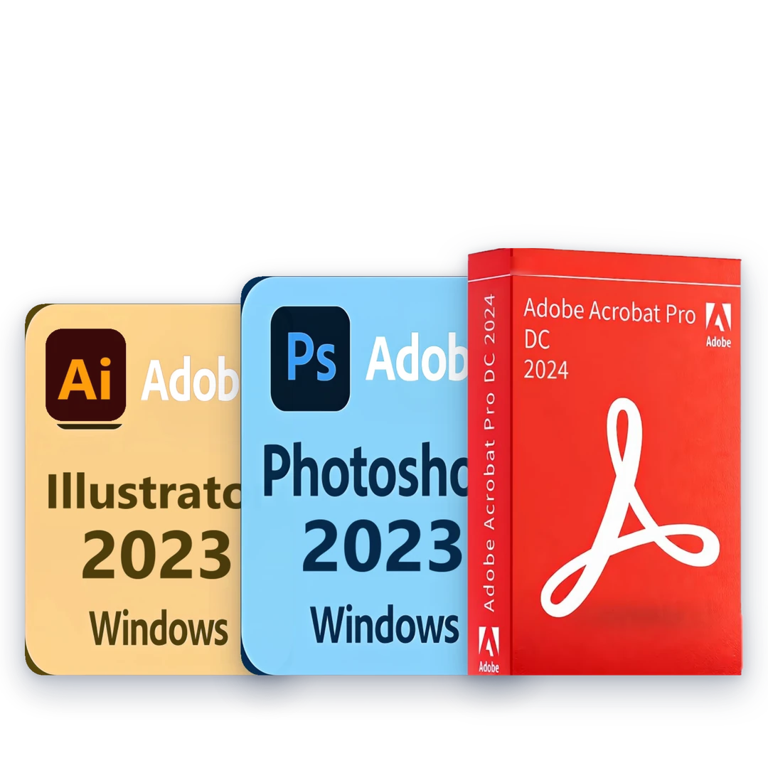 Adobe Illustrator 2023, Adobe Photoshop 2023 i Adobe Acrobat Pro 2024 – licencje bezterminowe na Windows